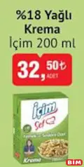 İÇİM %18 YAĞLI KREMA 200 ML